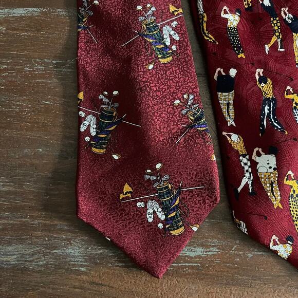 Golf Ties Sky Bend Country Club Polyester Tie Golf Magazine Silk Tie Made in USA - Picture 2 of 9